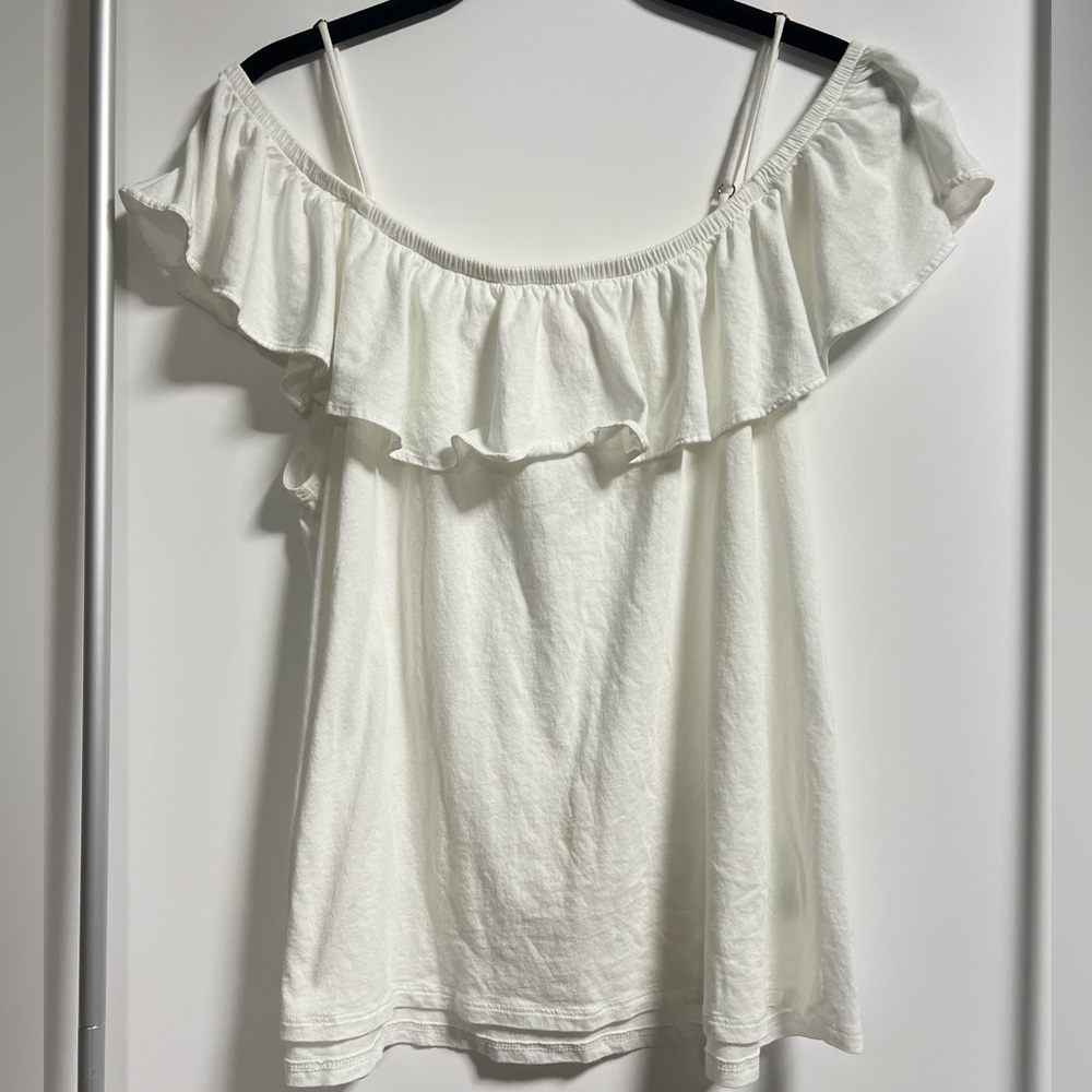 Lilly Pulitzer White Ruffle Off-Shoulder Top
